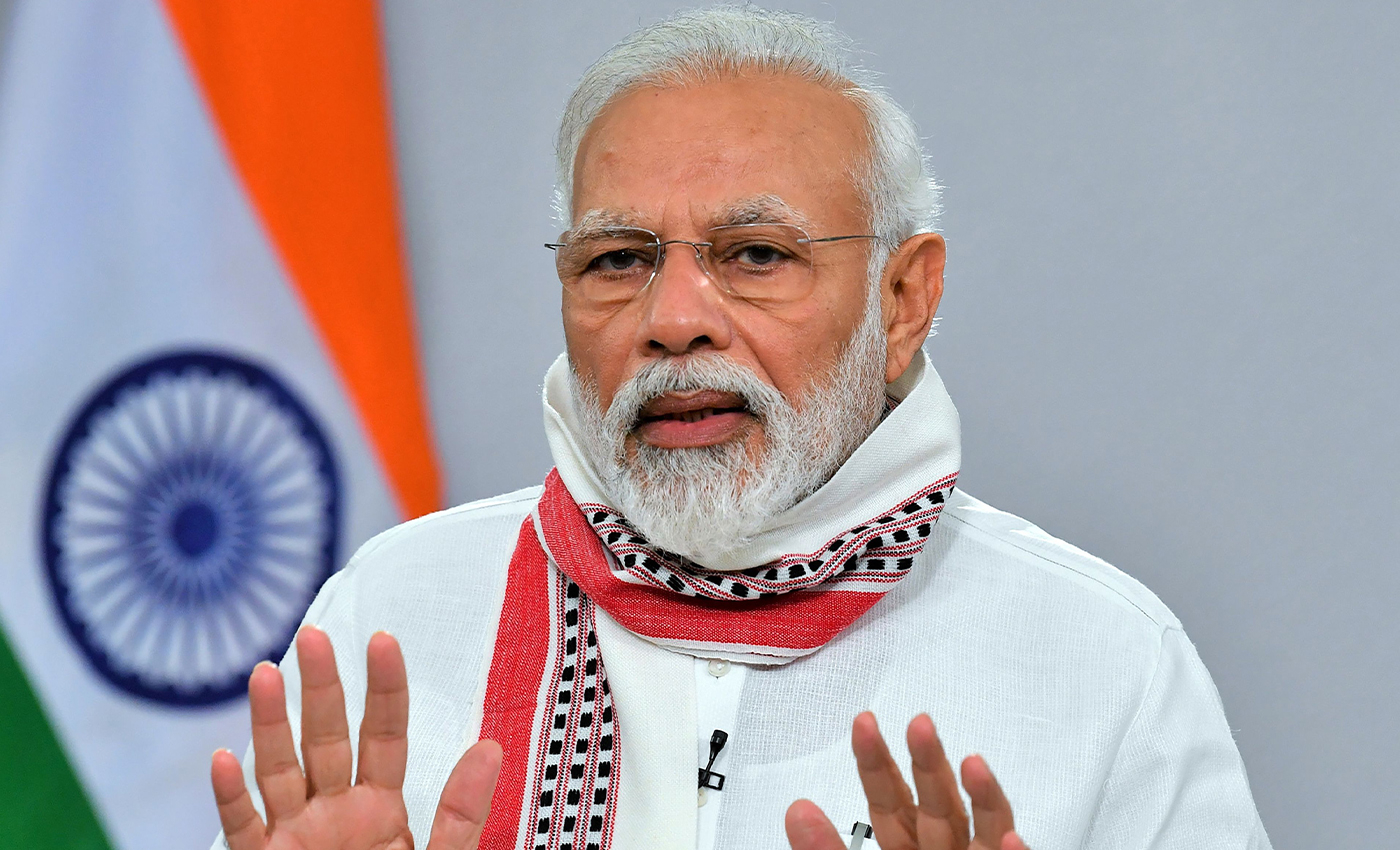 Modi was enjoying a light show in Varanasi during the anti-farm bill protests in Delhi.