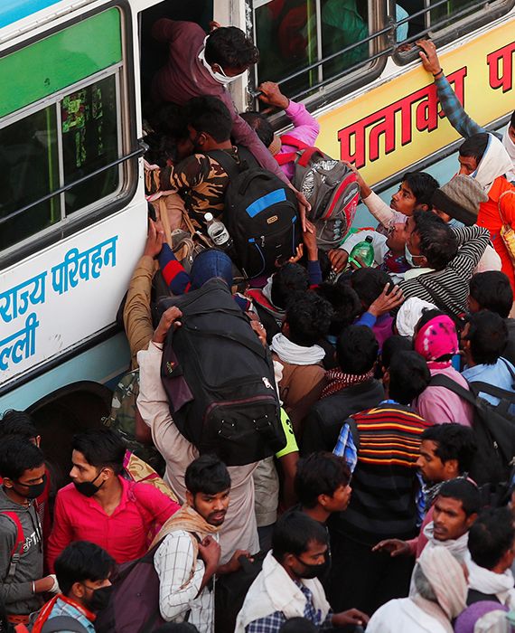 Hundreds of migrant workers had gathered at Mumbai’s Bandra station on 14 April 2020, after allegedly hearing false news that the government was running trains to transport them back home.
