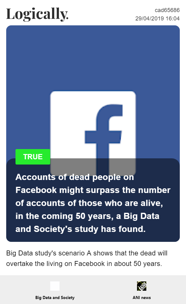 Accounts of dead people on Facebook might surpass the number of accounts of those who are alive, in the coming 50 years, a study has found.