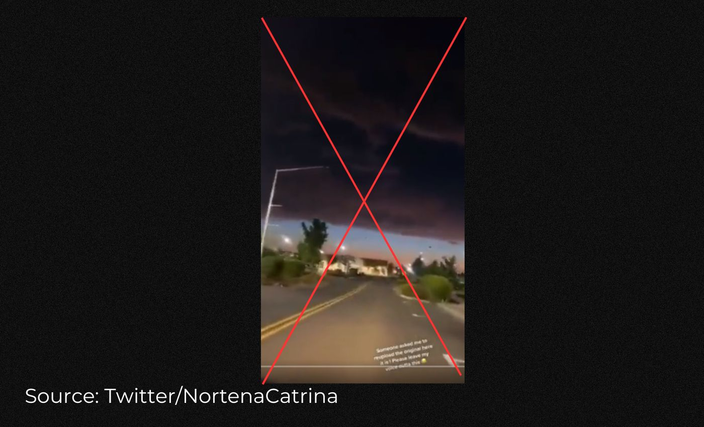 The video shows a black cloud over East Palestine, Ohio, after a train carrying chemical materials derailed in the area.