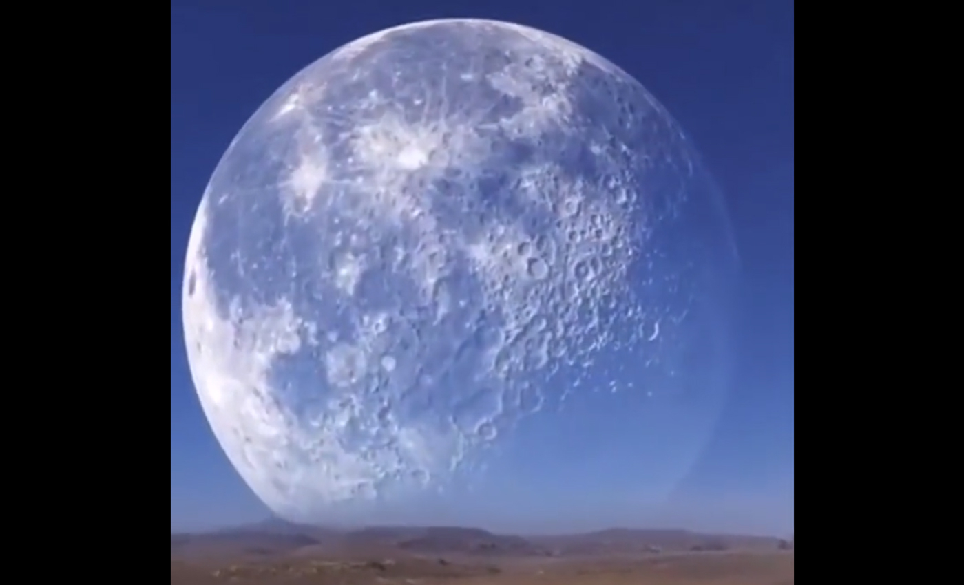 A viral video shows the Moon at the North Pole eclipsing the sun.