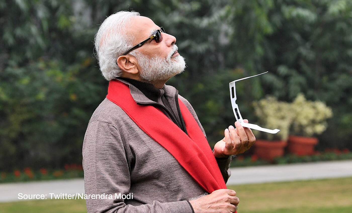 Prime Minister Modi wore Maybach sunglasses during a solar eclipse in 2019.