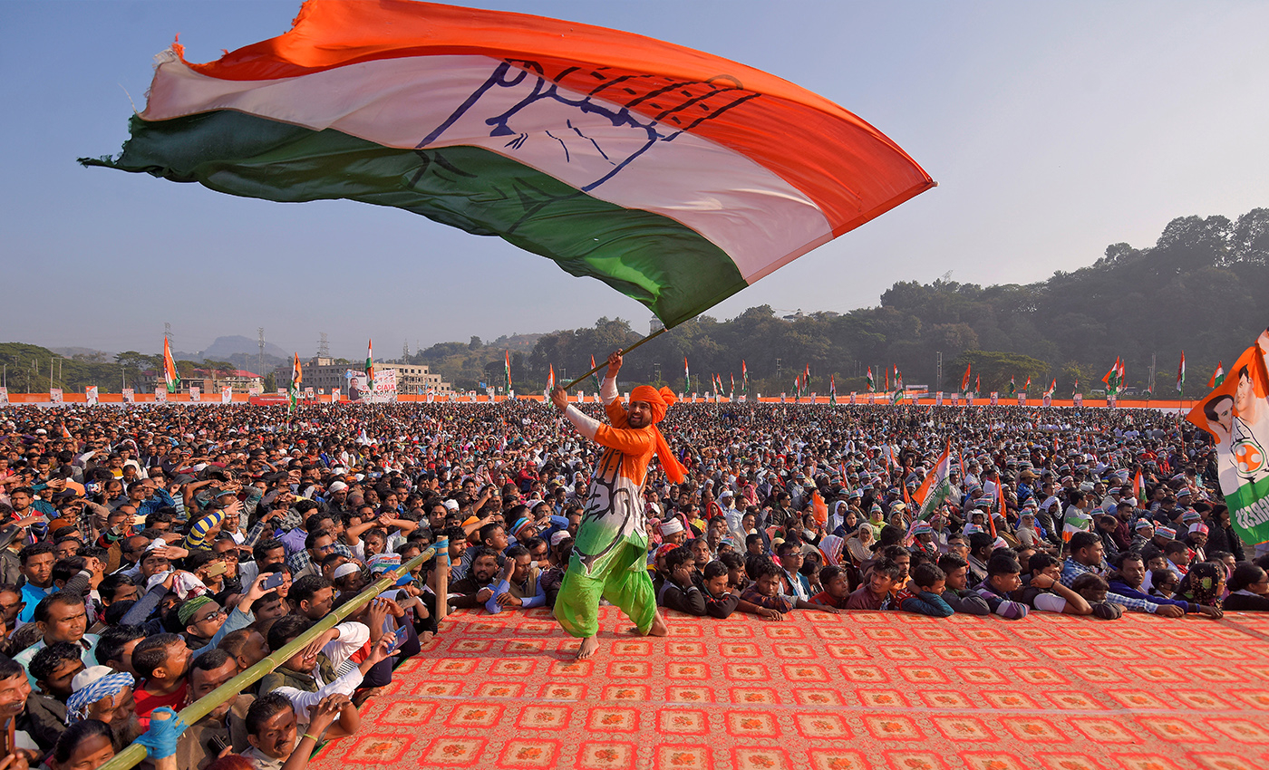 State Congress party president Revanth Reddy held a massive rally in Telangana.
