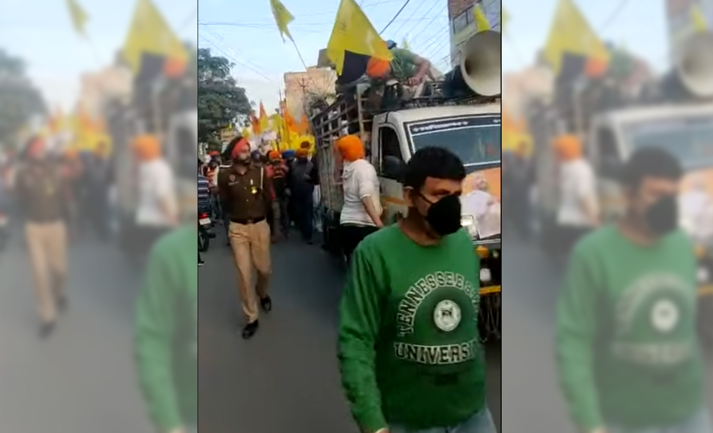 A video shows Khalistanis holding a rally in Punjab after Aam Aadmi Party's victory in the 2022 assembly election.