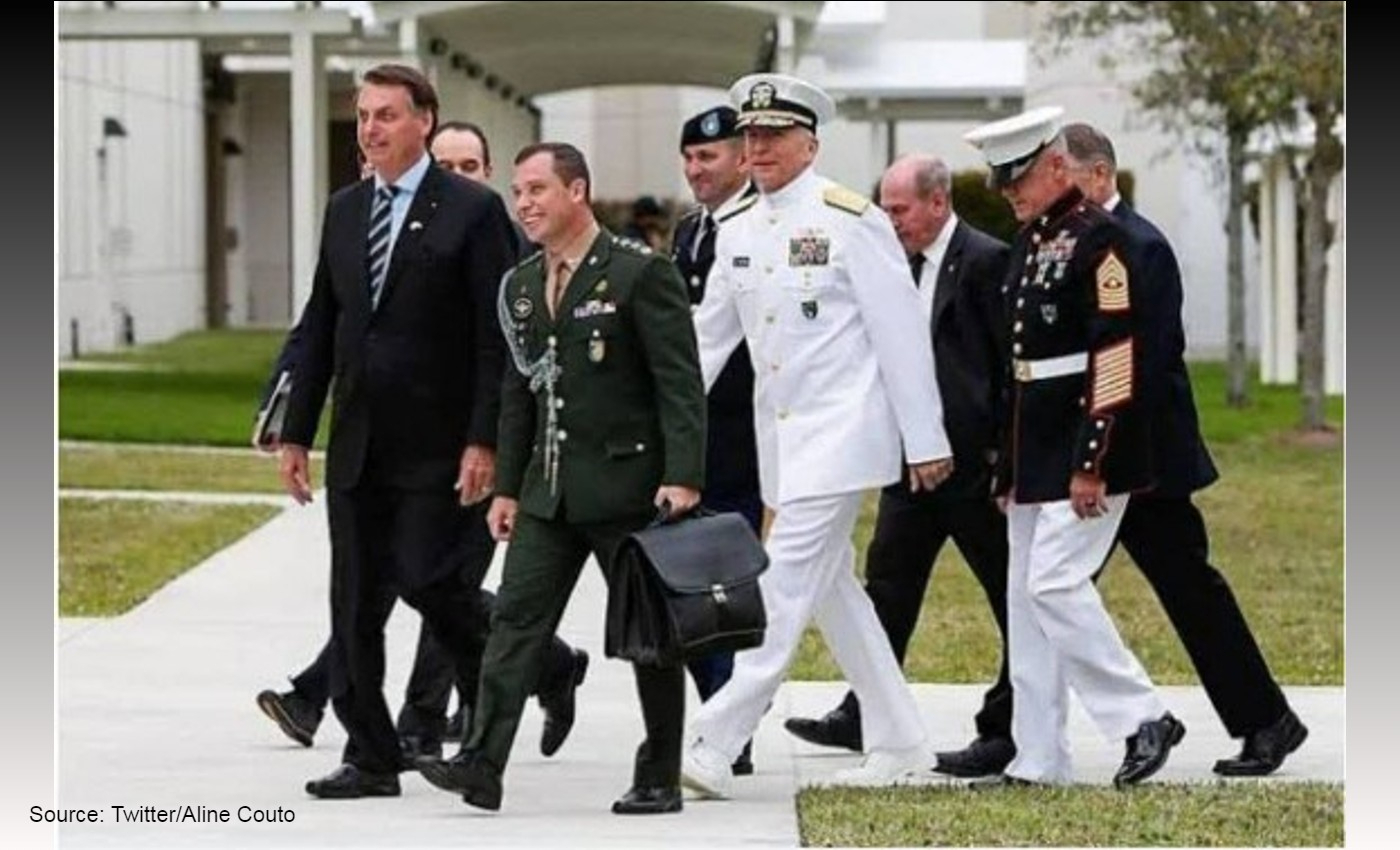 Brazil's former prime minister Jair Bolsonaro spotted with U.S. military officials on January 2, 2023.