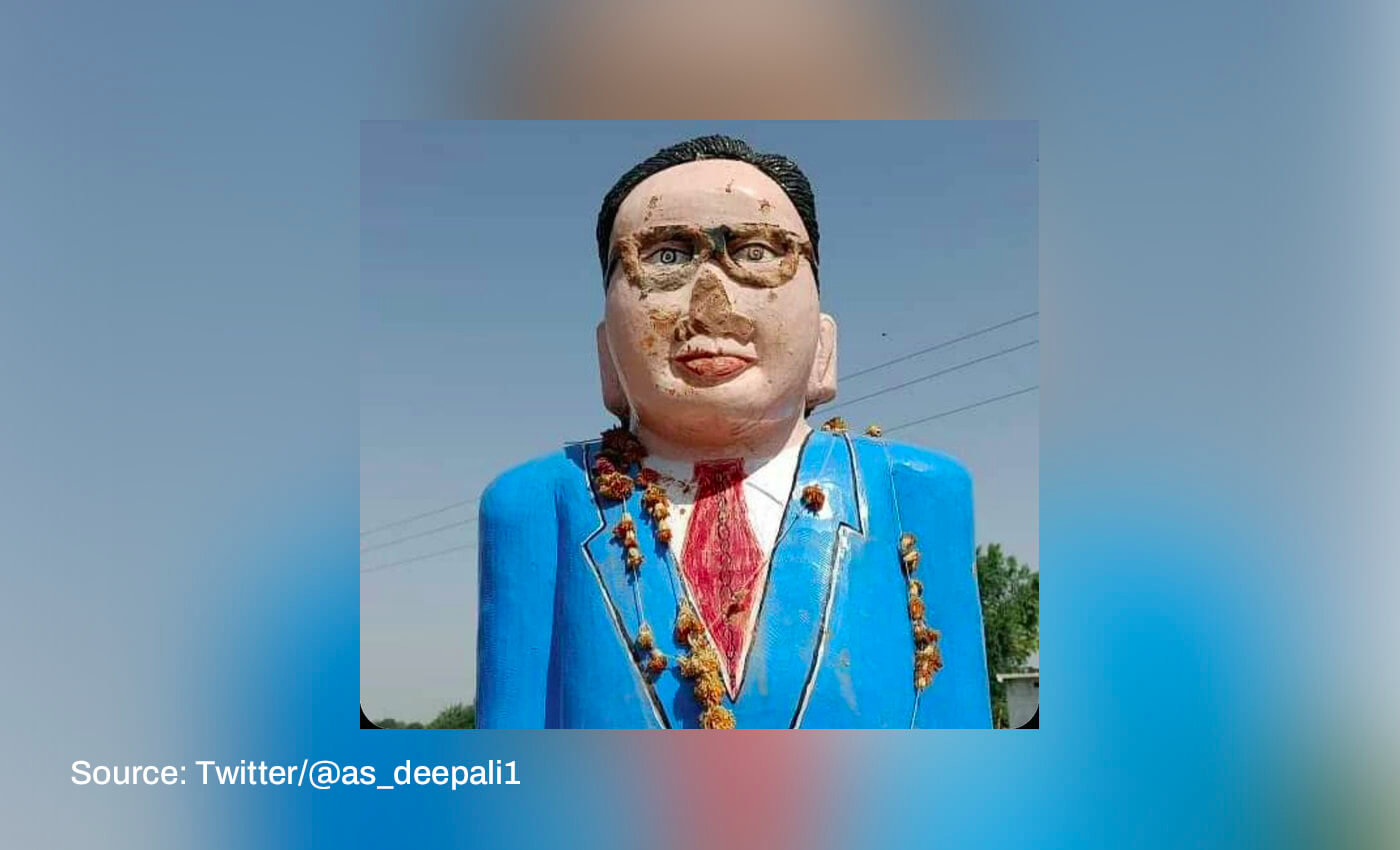 BR Ambedkar's statue was vandalized during clashes between Dalits and Muslims in West Bengal.
