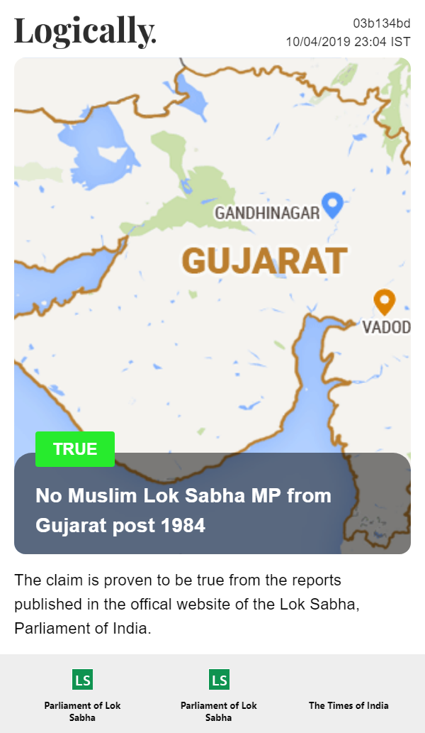 No Muslim Lok Sabha MP from Gujarat post 1984