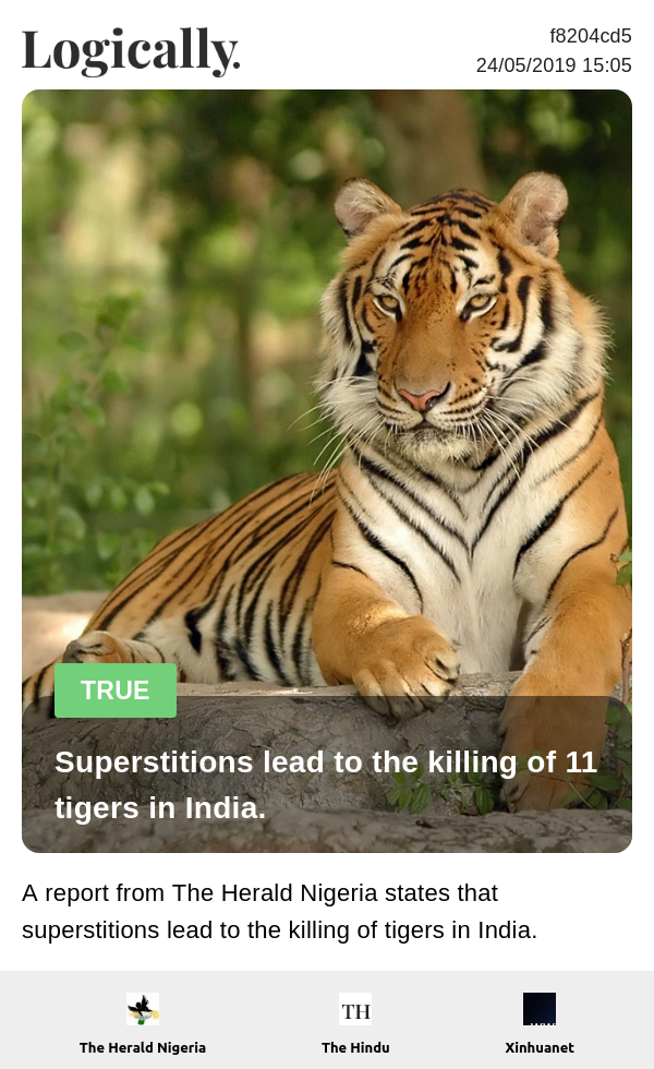 Superstitions lead to killing of 11 tigers in India