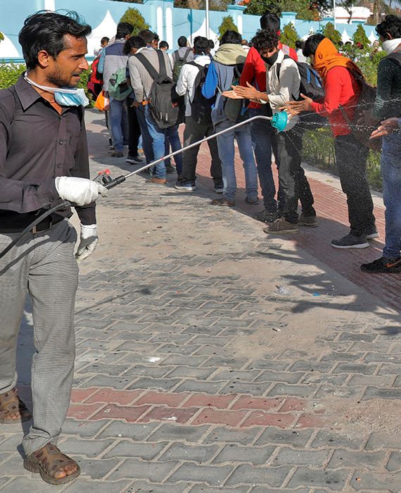 Eleven foreign nationals staying in a mosque in Ranchi were isolated.