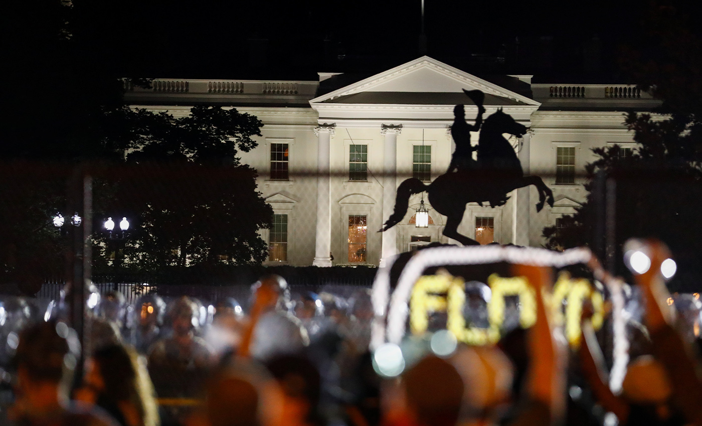 Tear gas was not used against rioters at Lafayette Park.
