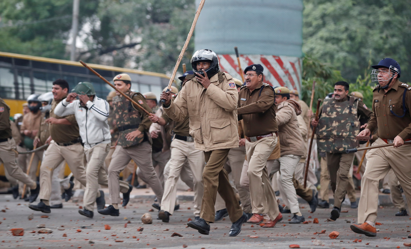 An eyewitness of the 2020 Delhi riots alleged that the police threatened her son.