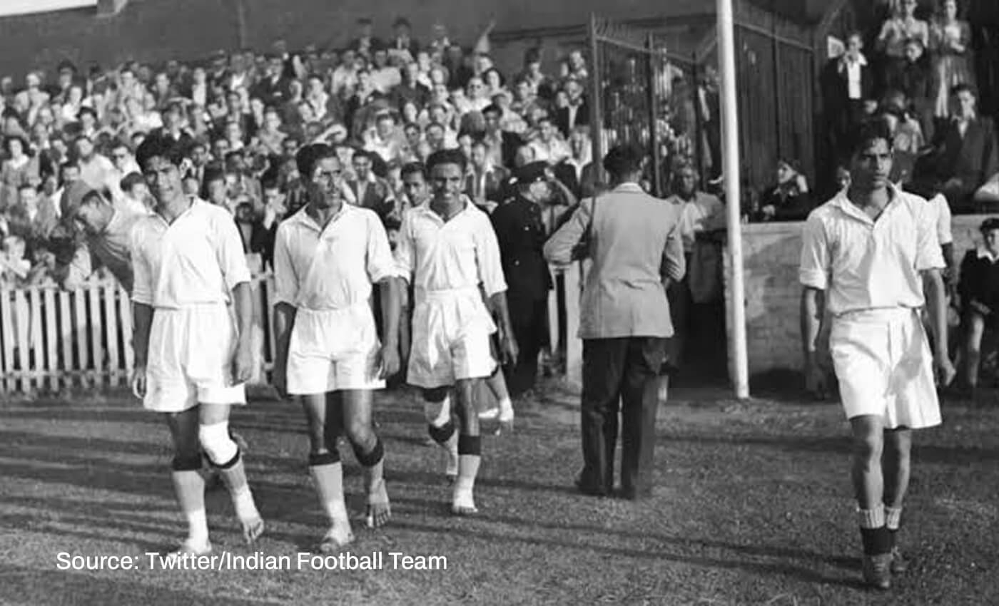 The Indian football team played barefoot in the 1948 London Olympics due to the government's lack of financial support.
