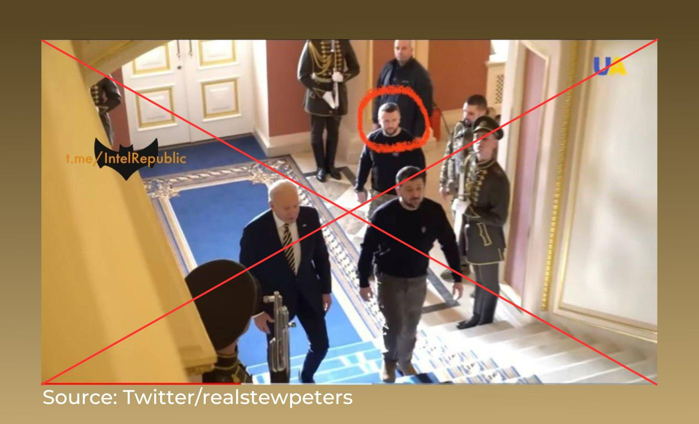 President Zelenskyy's 'body double' was caught on camera during President Biden's surprise trip to Kyiv.