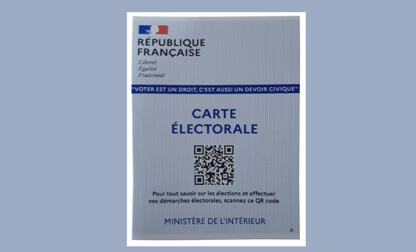 The QR code on French electoral cards is used to modify the votes in the 2022 election.