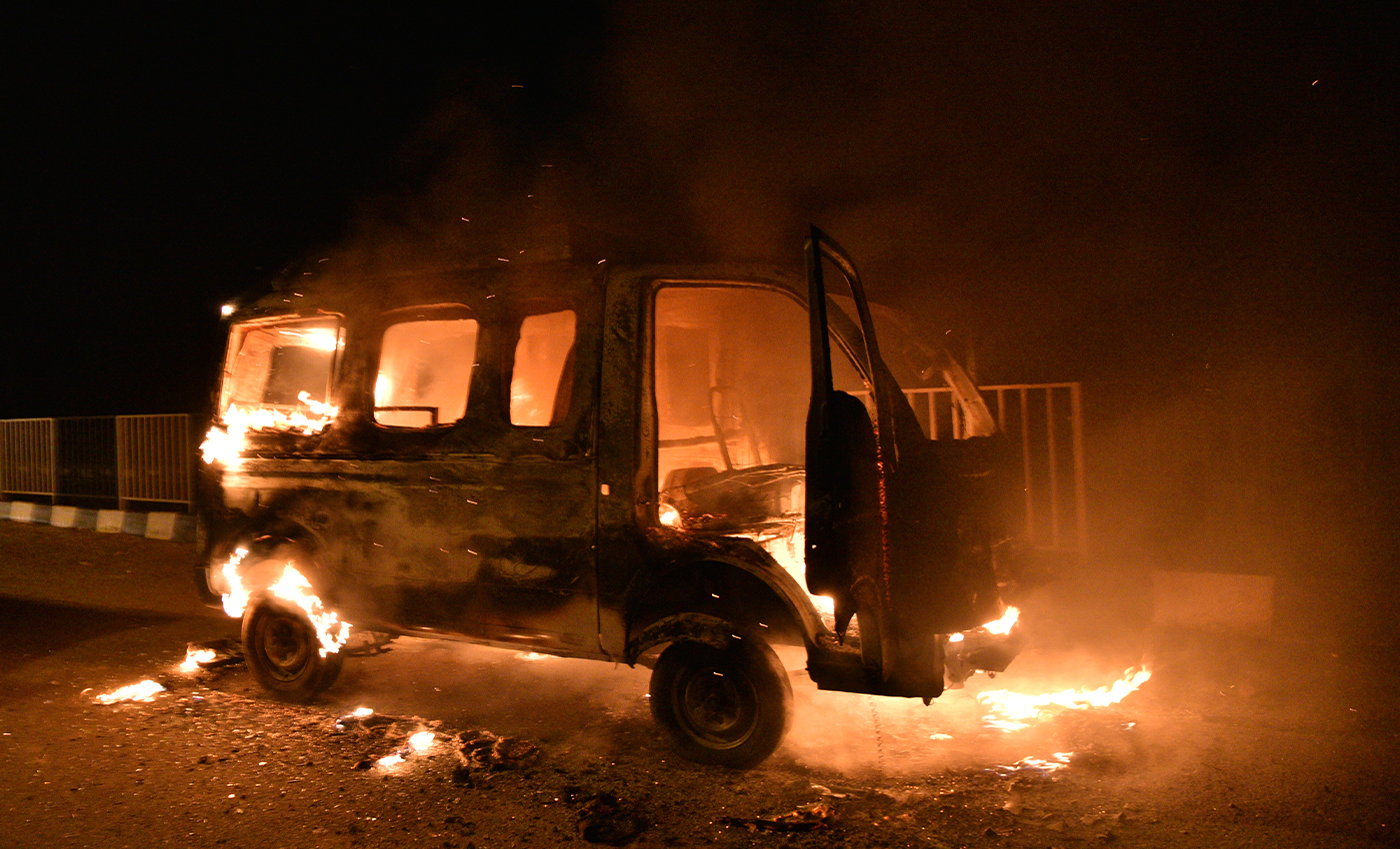 Homes of Hindus burnt over rumors of anti-muslim Facebook post.