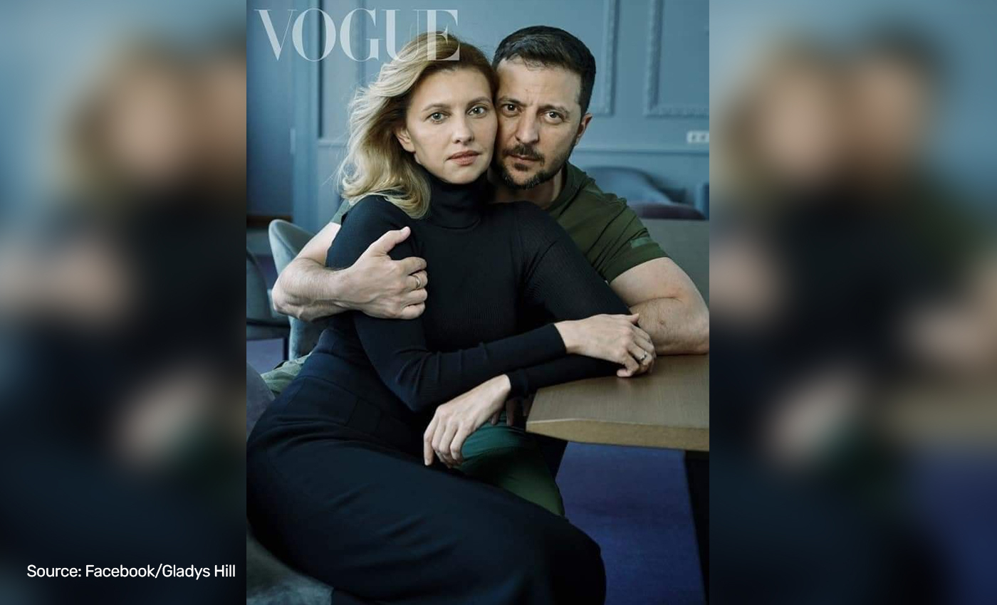 President Zelensky's and his wife Olena Zelenska's photoshoot for Vogue is proof that war in Ukraine is staged.