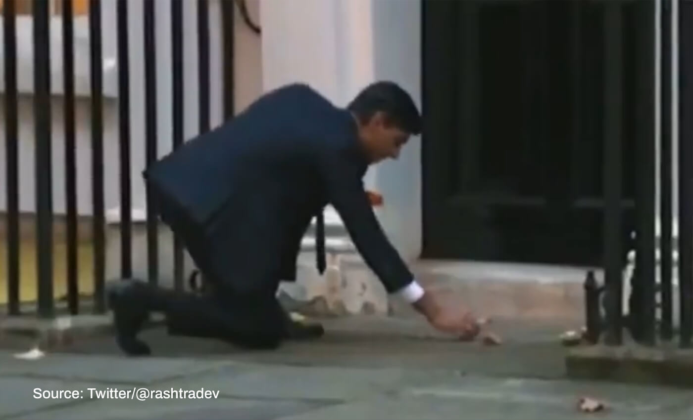 Rishi Sunak lit diyas at the entrance of the Prime Minister's office in London after being elected.