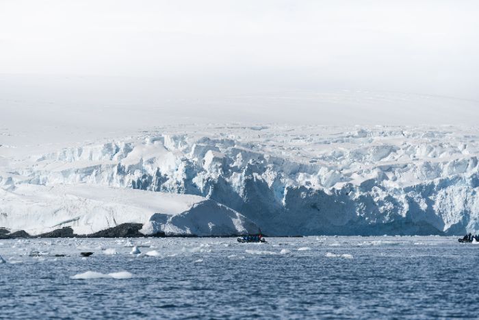 Antarctica contains 90% of all of the ice on the planet in an area that is just 1.5 times the size of the USA.