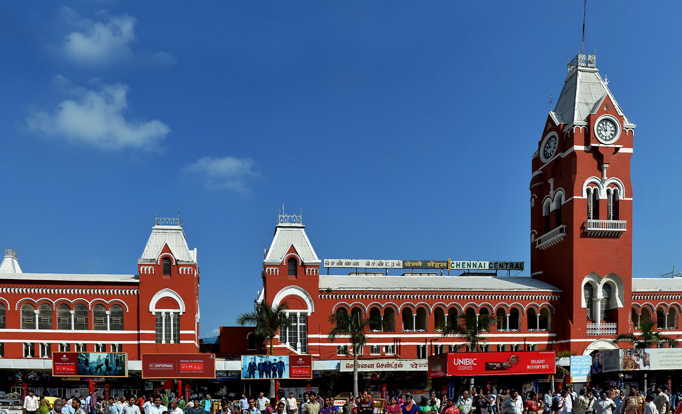 The Tamil neon signboard was removed in the Chennai Central station.