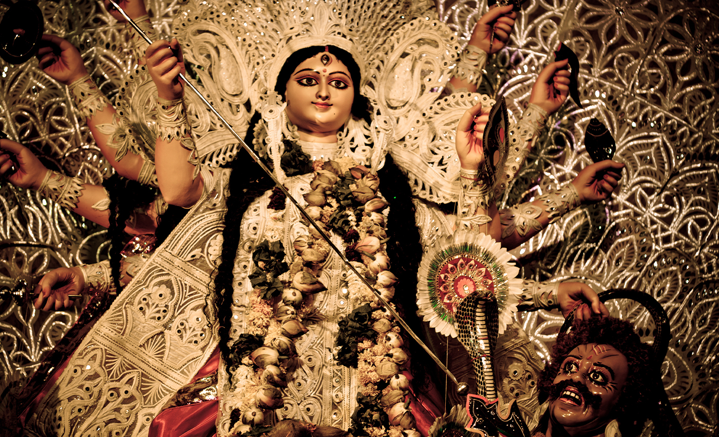 BJP workers in West Bengal tore down a Maa Durga puja poster.