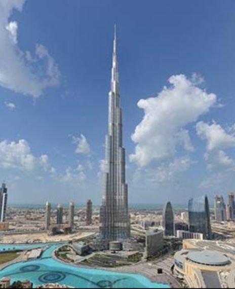 Burj Khalifa is visible from Noida because of less pollution.