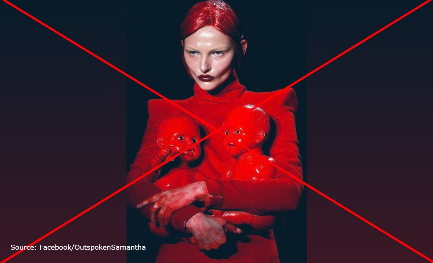 This photo shows chief designer Lotta Volkova posing for the 2022 Balenciaga ad campaign.