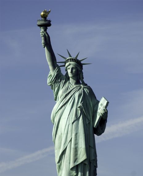 Statue of Liberty was made of copper, but due to oxidation, it changed its colour to green.