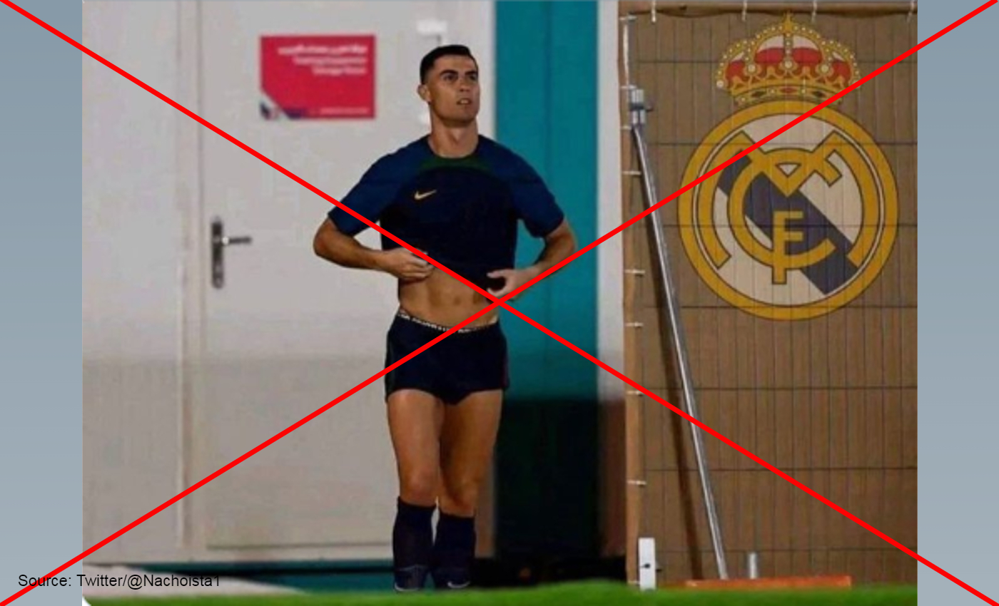 Photo shows Cristiano Ronaldo at Real Madrid's Valdebebas training ground after Portugal's exit from FIFA World Cup.