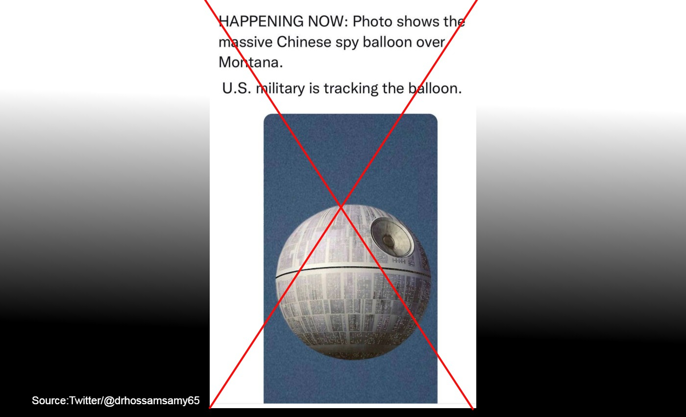 This is the first close-up image of the Chinese spy balloon flying over Montana.