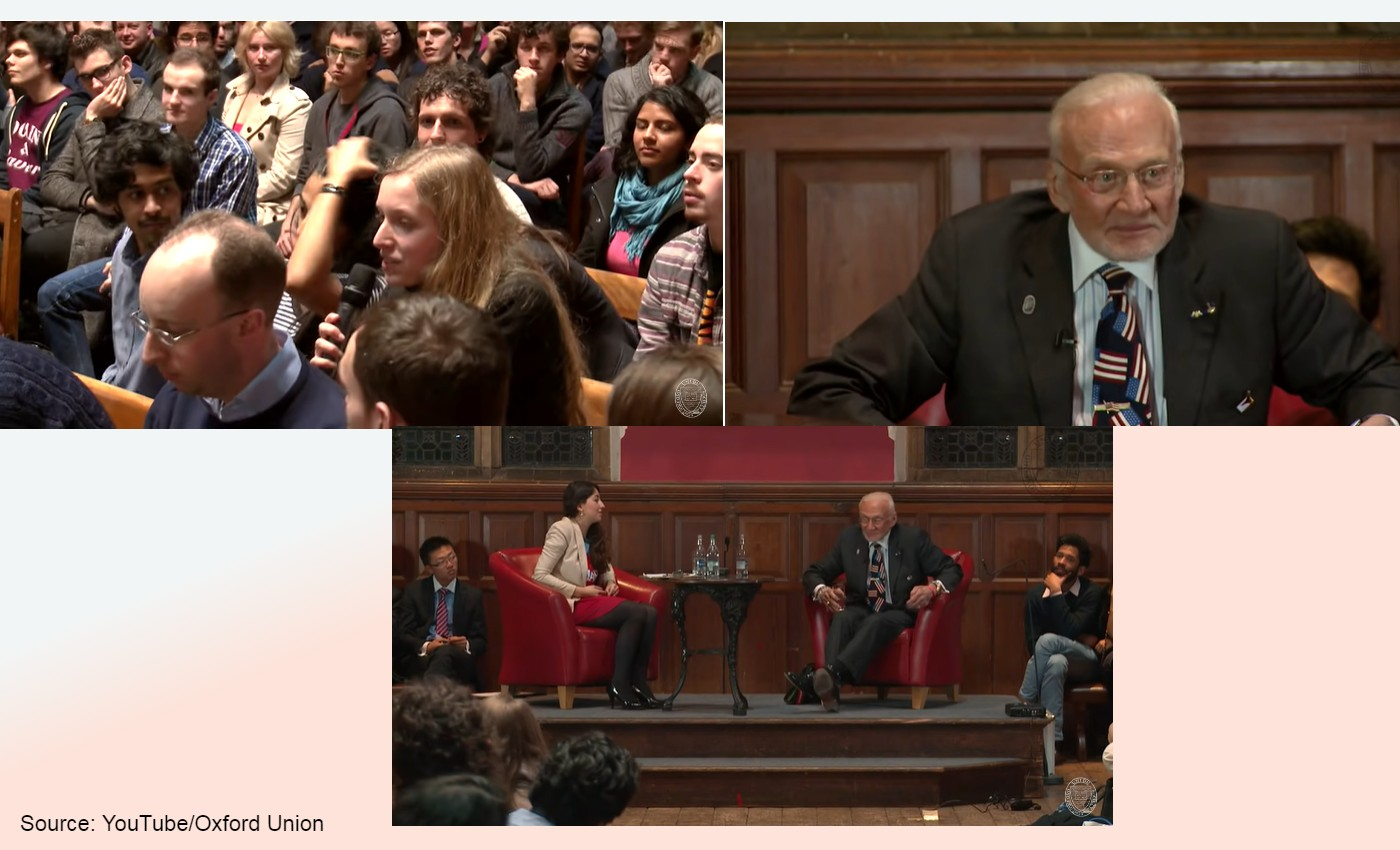 Video shows Buzz Aldrin admitting that the moon landing didn't happen.