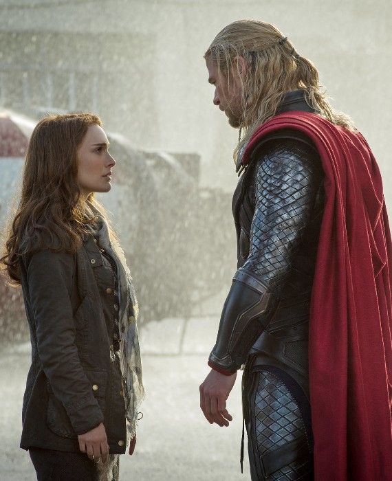 Chris Hemsworth's wife replaced Natalie Portman during the final kissing scene in Thor: The Dark World.