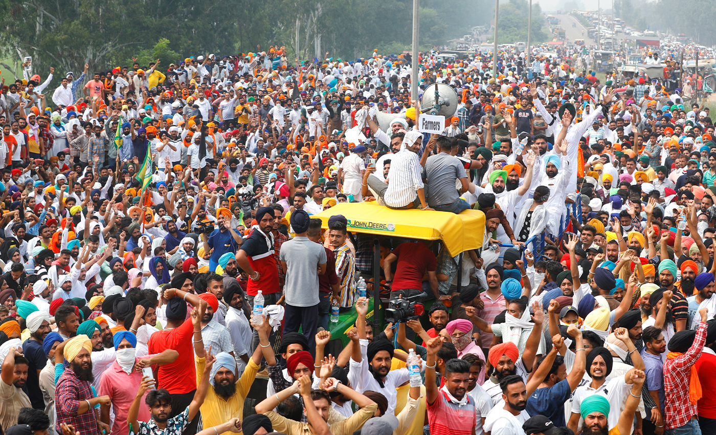 The protesting farmers in Northern India have threatened to block the roads of Delhi.