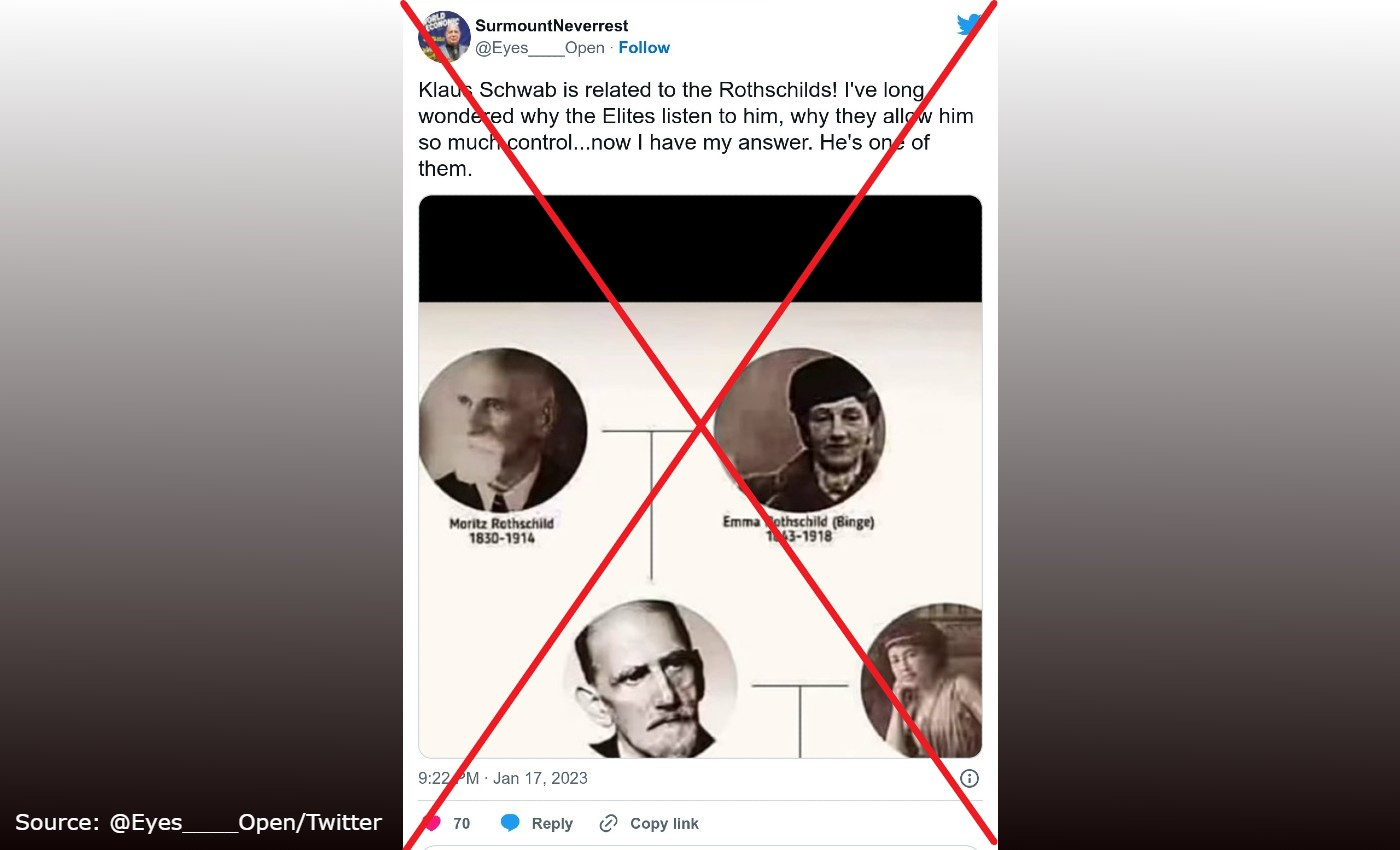 Klaus Schwab is a blood relative of the Rothschild family.