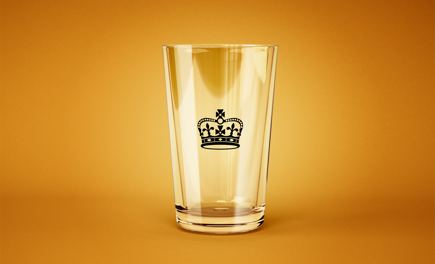 The European Union ordered the U.K to remove the crown stamp from pint glasses.