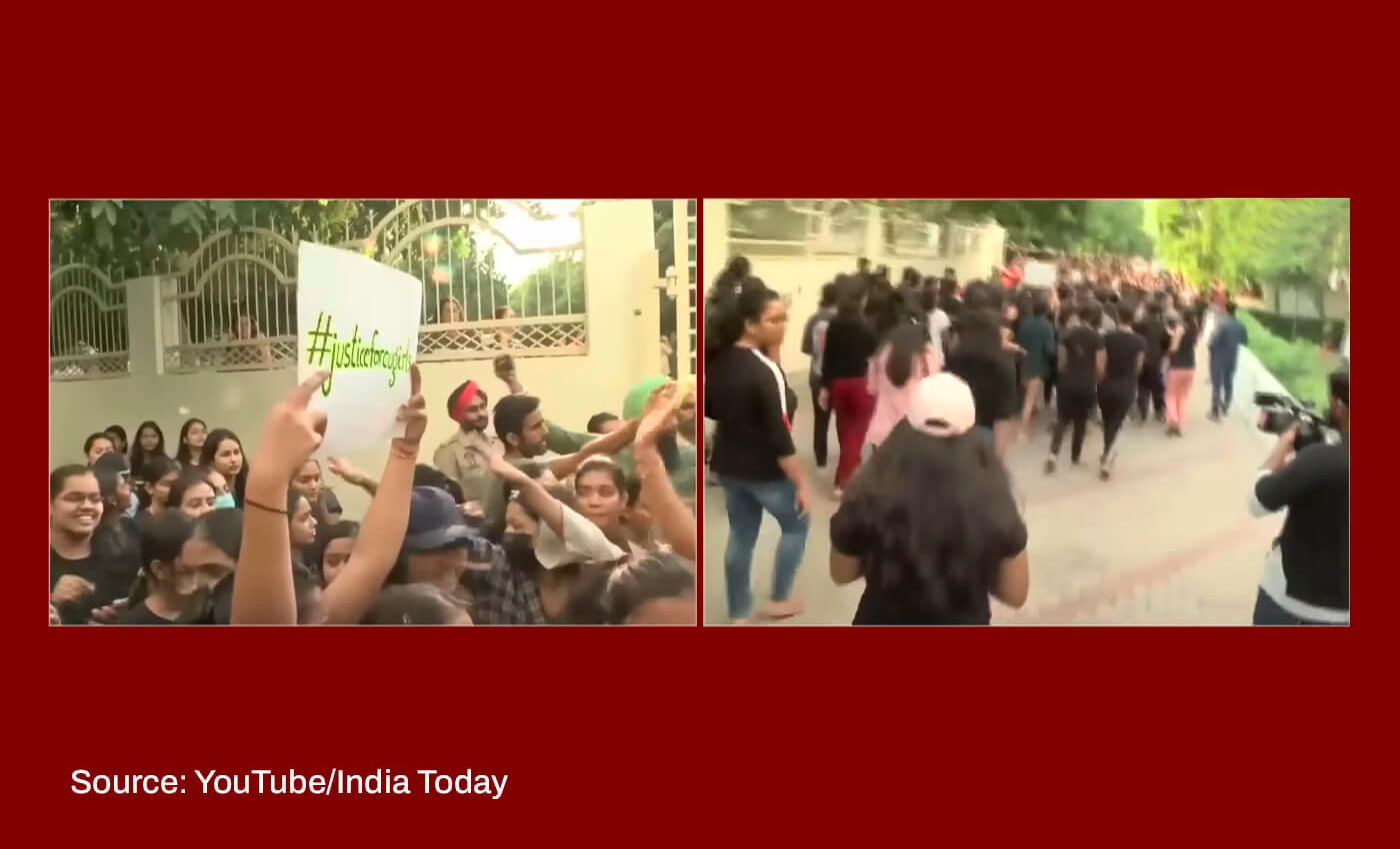 Chandigarh University has suspended female students for protesting over the alleged leaked videos.