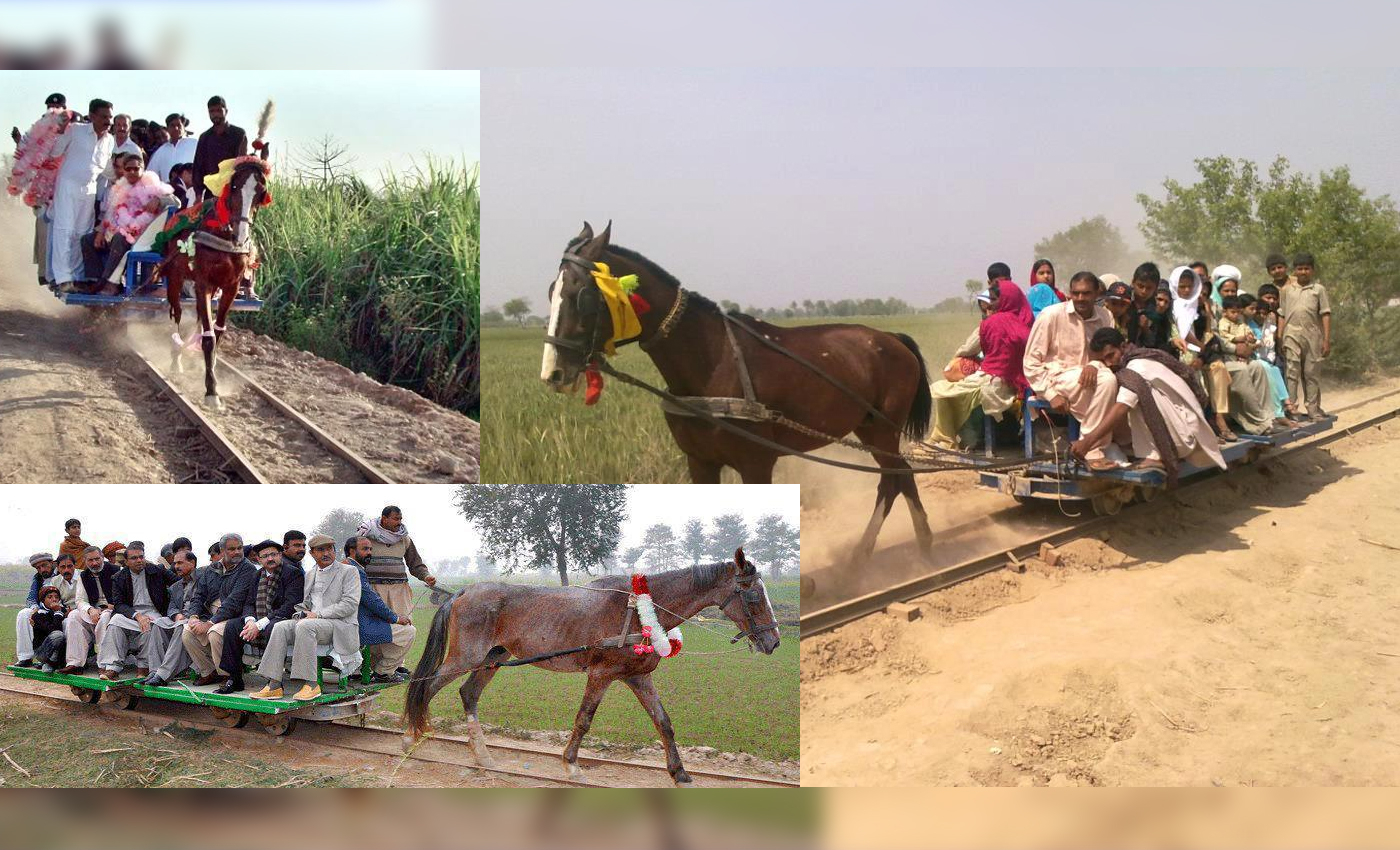 Over a hundred year old horse train exists in Pakistan.