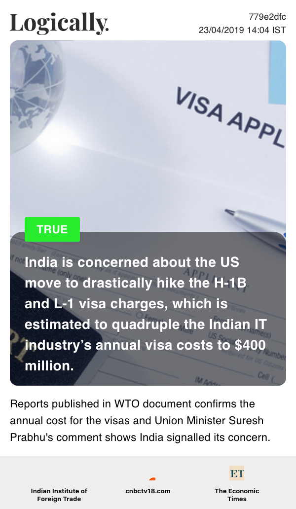 India is concerned about the US move to drastically hike the H-1B and L-1 visa charges, which is estimated to quadruple the Indian IT industry’s annual visa costs to $400 million.