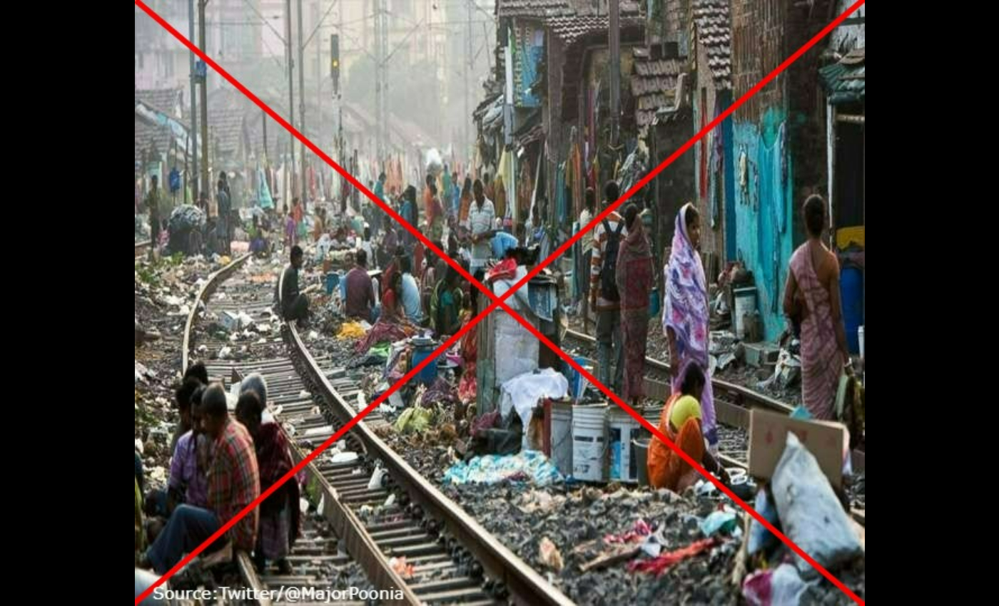 An Image shows encroachments on railway lines in Haldwani, Uttarakhand.
