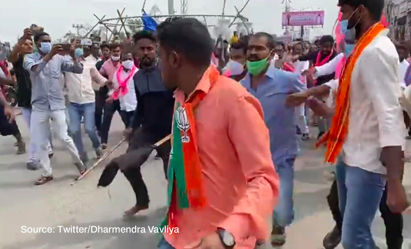 BJP members were physically assaulted in Gujarat.