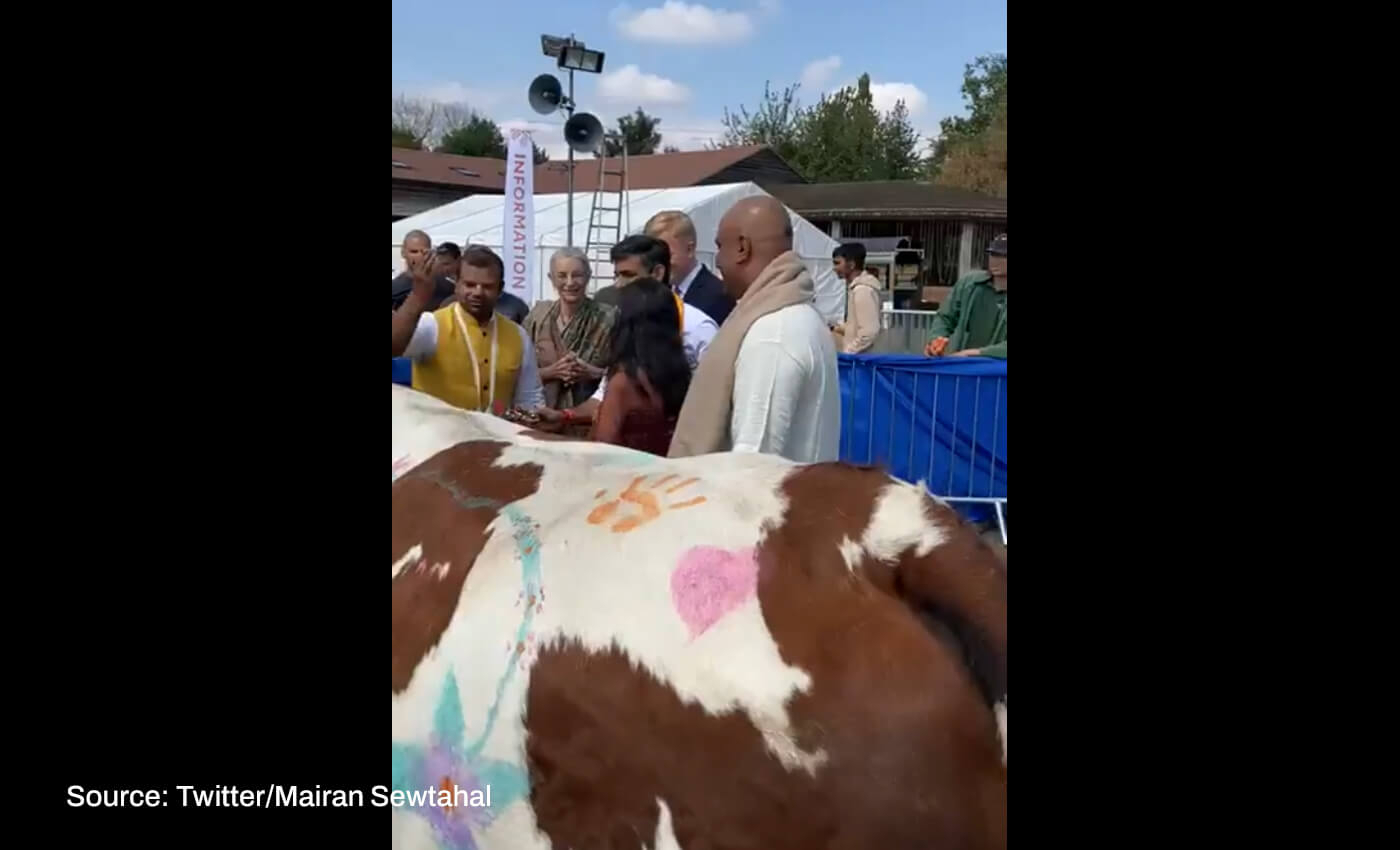 Rishi Sunak worshiped a cow after being appointed as prime minister of the U.K.