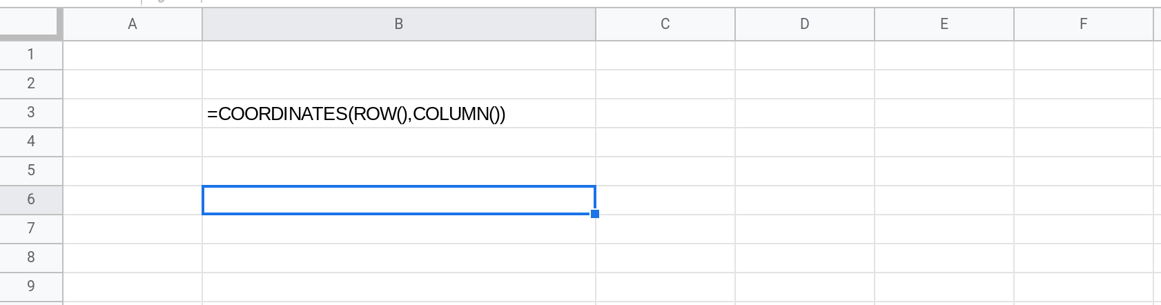 Screenshot of a Google Sheets spreadsheet.