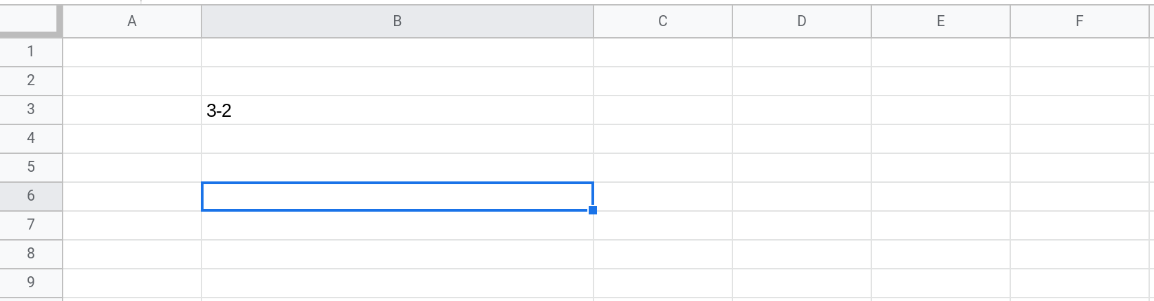 Screenshot of a Google Sheets spreadsheet.