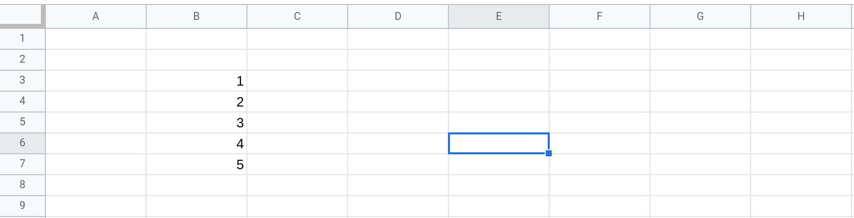 Screenshot of a Google Sheets spreadsheet.