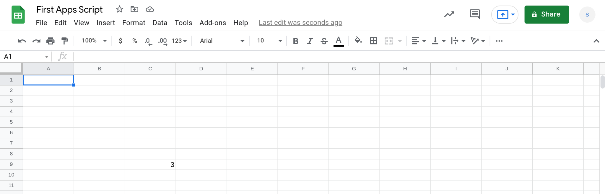 Screenshot of a Google Sheets spreadsheet.