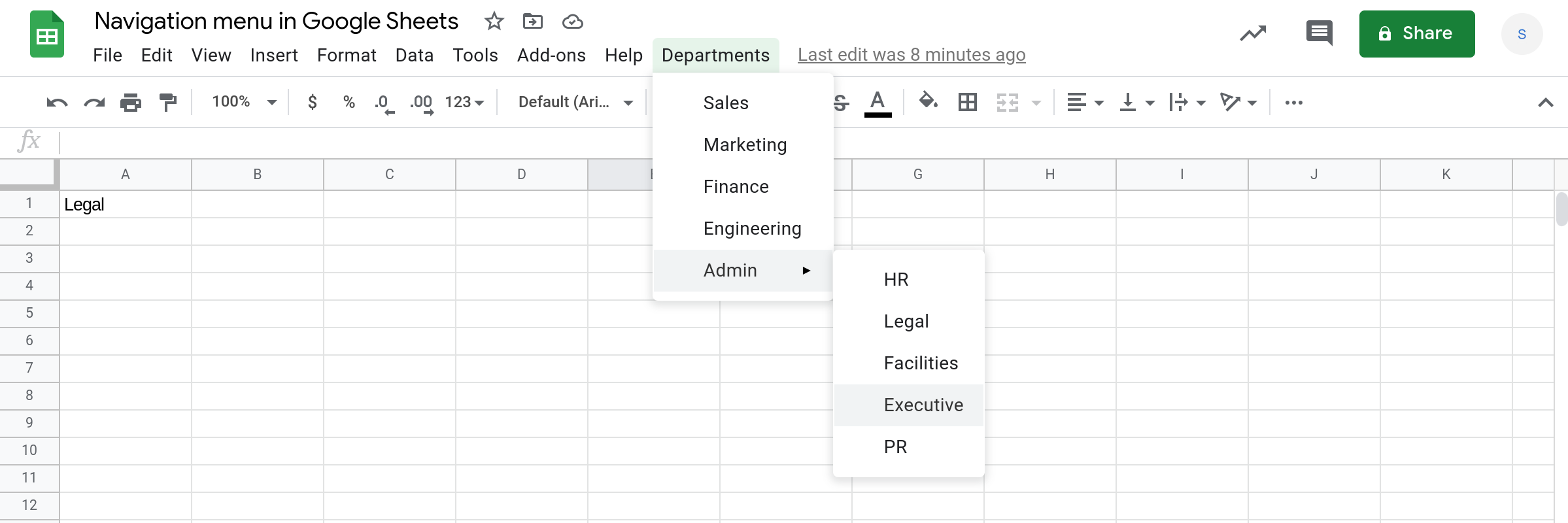 Screenshot of a Google Sheets spreadsheet.