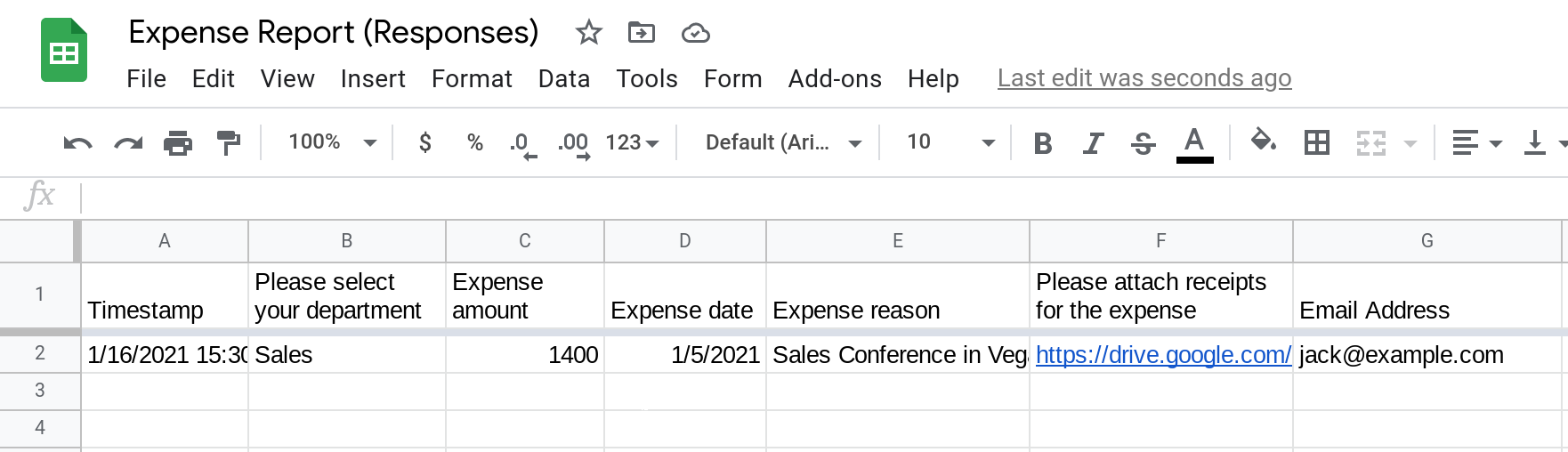 Screenshot of a Google Sheets spreadsheet.