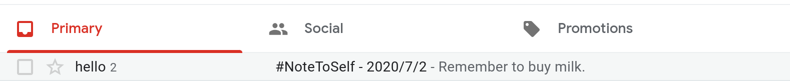 Screenshot of a Gmail Inbox showing an email that was just received.