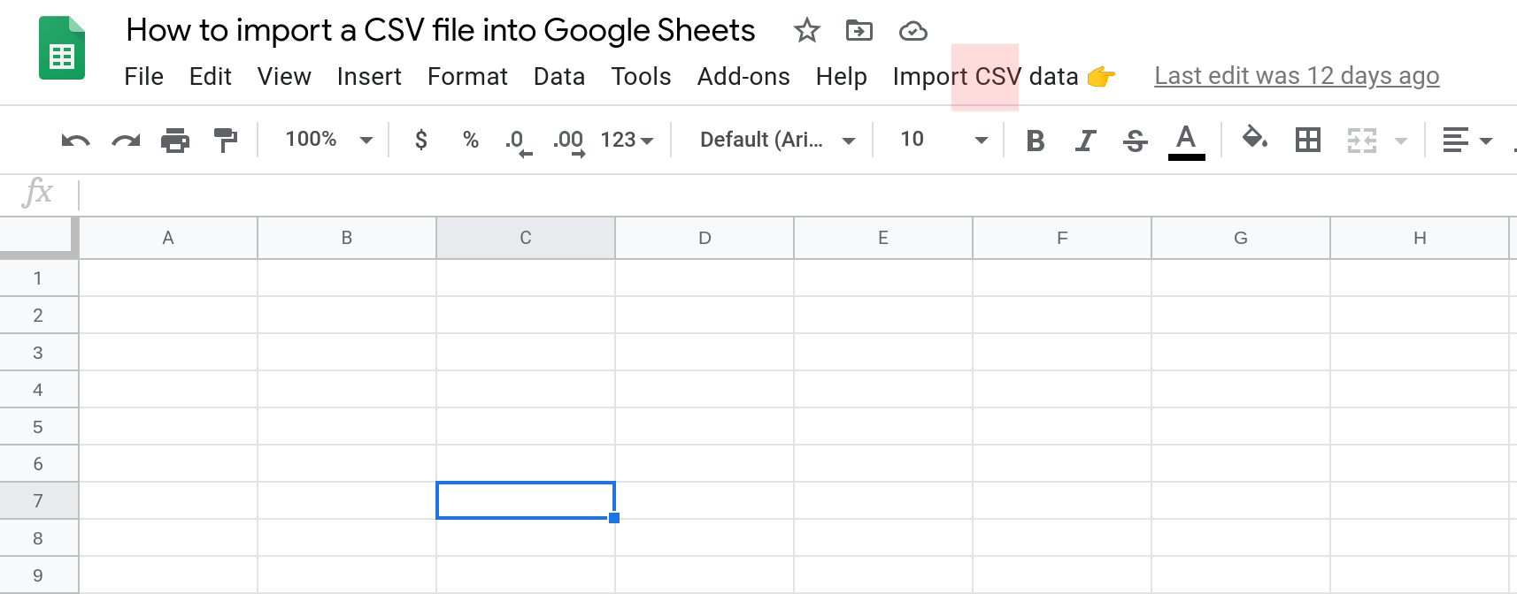 Screenshot of a Google Sheet with a custom menu.