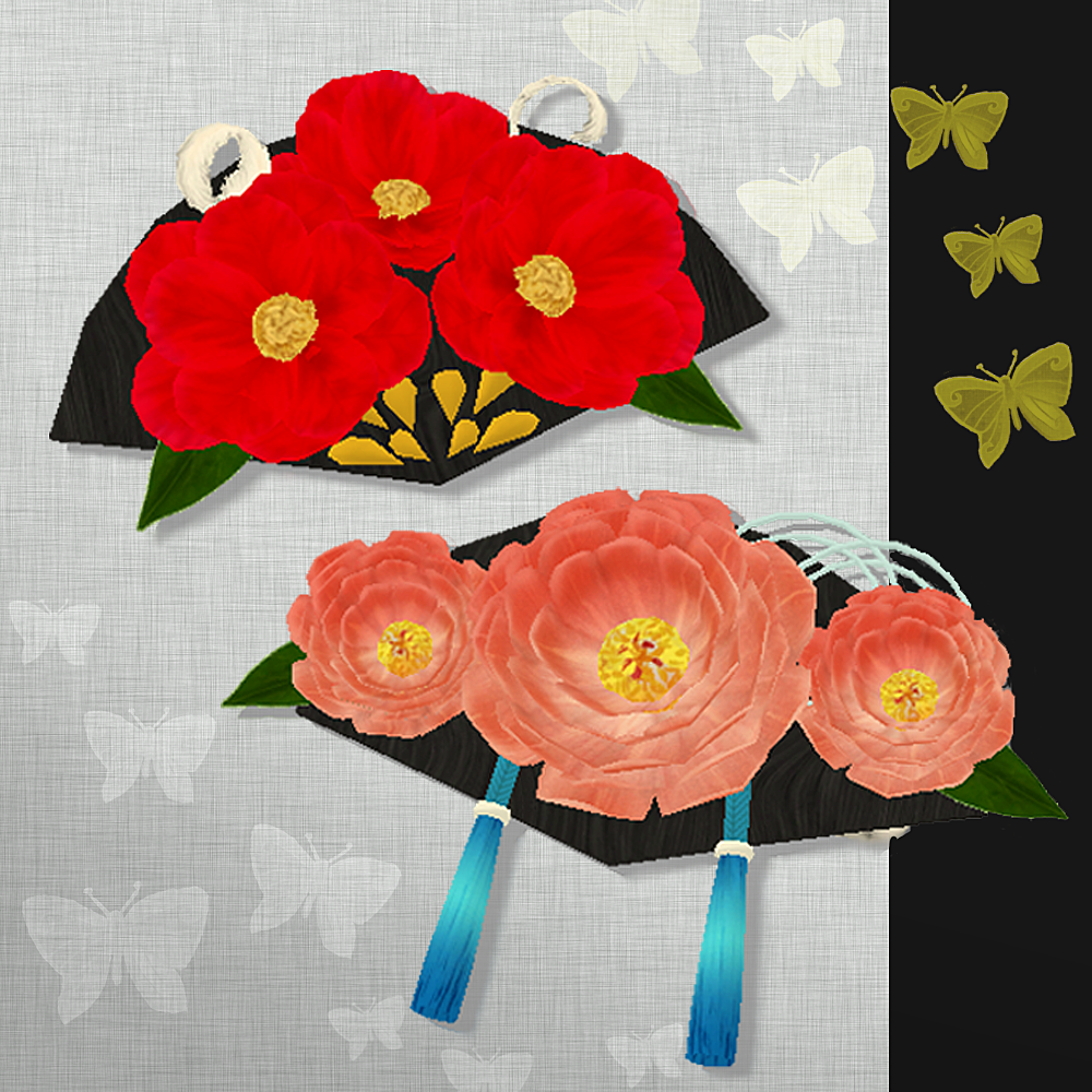 バーチャルマーケット 和風髪飾り 芍薬