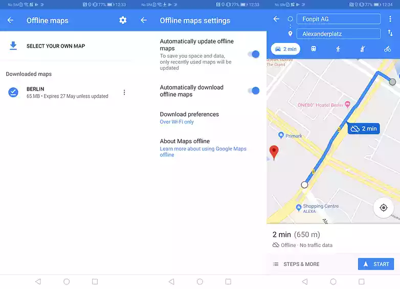 استفاده از نقشه گوگل (Google Map) به‌صورت آفلاین